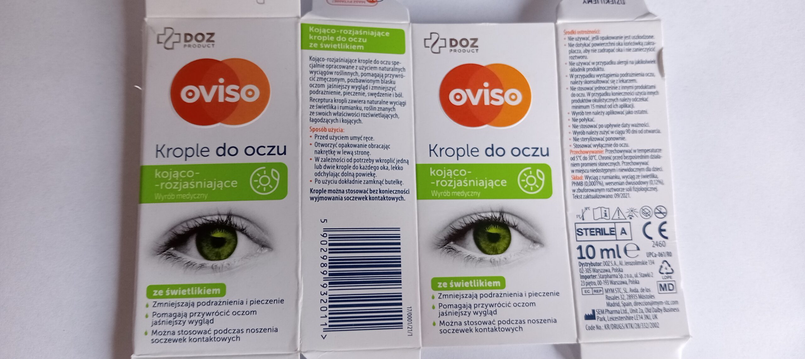 Krople do oczu OVİSO kojąco-rozjaśniające ze świetlikiem