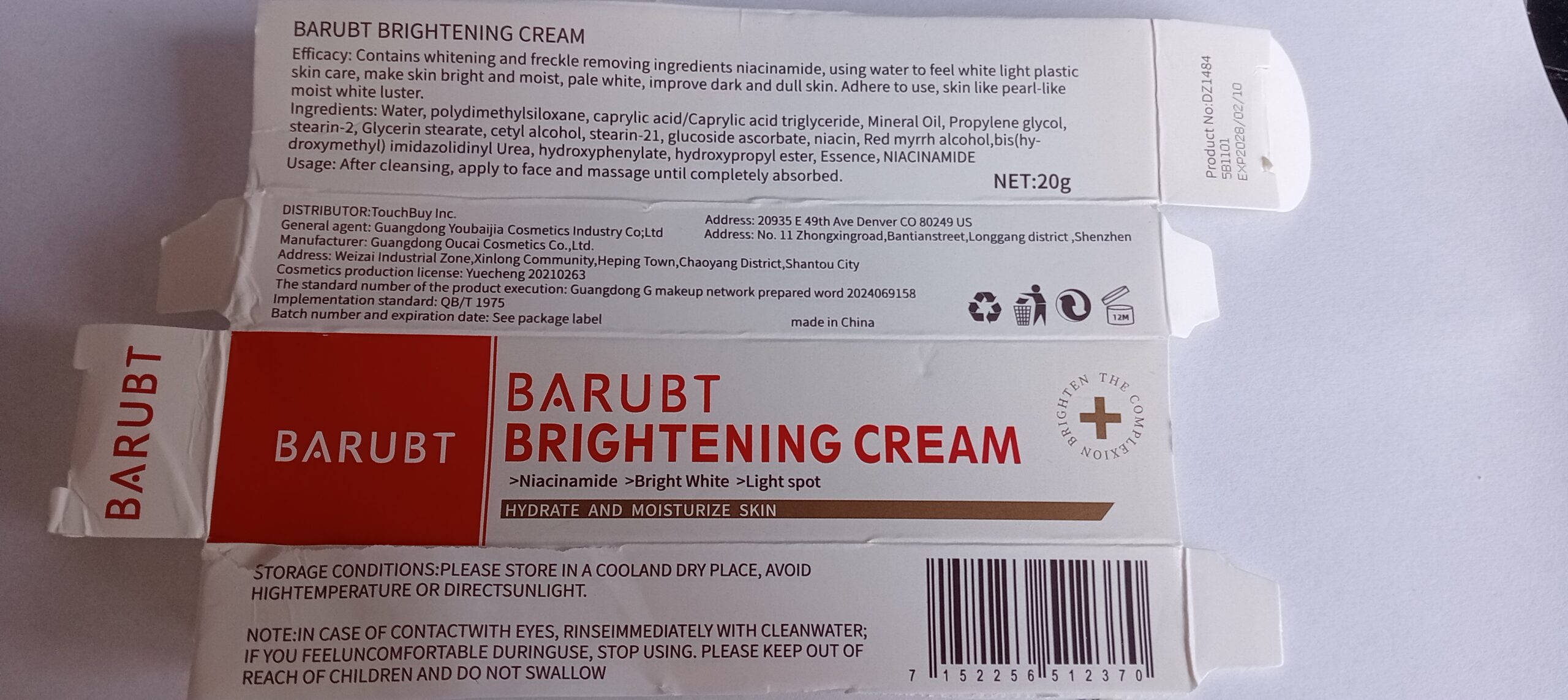 BARUBT brightening cream